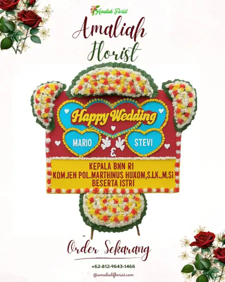 Papan Bunga Pernikahan Adian Koting